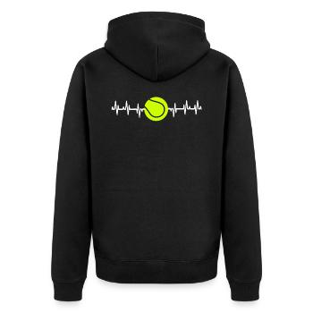 Tennis Heartbeat Shirt Tennis T-Shirt for Players - Veste à capuche bio Premium Unisexe - noir - Dos - Nico (187cm)
