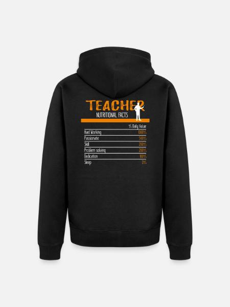 Teacher Ingredients - Unisex Premium Organic Zip Hoodie - black