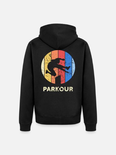 Parkour Runners - Unisex Premium Organic Zip Hoodie - black