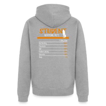 Ingrédients étudiants - Veste à capuche bio Premium Unisexe - gris chiné - Dos - Nico (187cm)