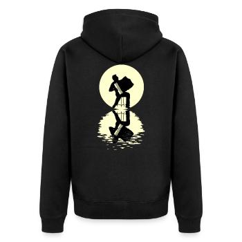 Accordéon lune - Veste à capuche bio Premium Unisexe - noir - Dos - Nico (187cm)