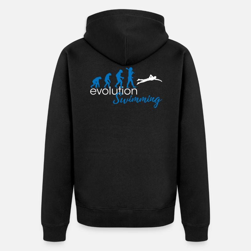 Evolution de la natation - Veste à capuche bio Premium Unisexe - noir