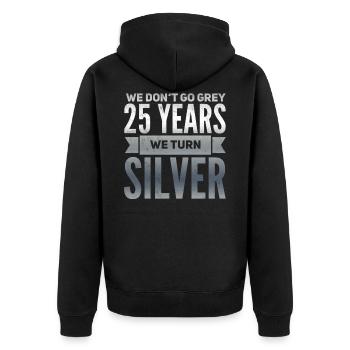 Mariage en argent Mariage en argent Cadeau de 25 ans - Veste à capuche bio Premium Unisexe - noir - Dos - Nico (187cm)