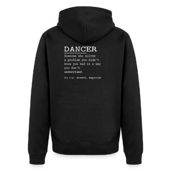 DANCER - Unisex Premium Bio Zip Hoodie - Schwarz - Hinten - Nico (187cm)
