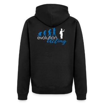 Acting evolution - Unisex Premium Organic Zip Hoodie - black - Back - Nico (187cm)