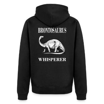 Creative Brontosaurus Tshirt For Men And Women - Unisex Premium Bio Zip Hoodie - Schwarz - Hinten - Nico (187cm)