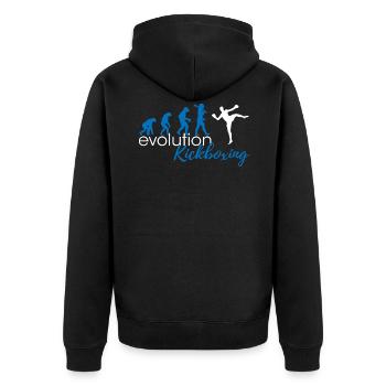 Kickboxing Evolution - Unisex Premium Bio Zip Hoodie - Schwarz - Hinten - Nico (187cm)