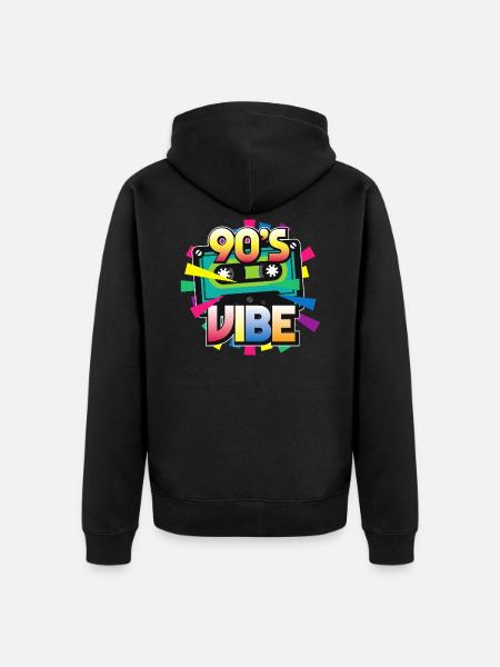 90s - Unisex Premium Organic Zip Hoodie - black
