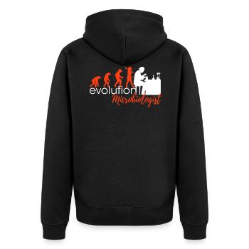 Microbiologist Evolution Designers Edition - Unisex Premium Organic Zip Hoodie - black - Back - Nico (187cm)