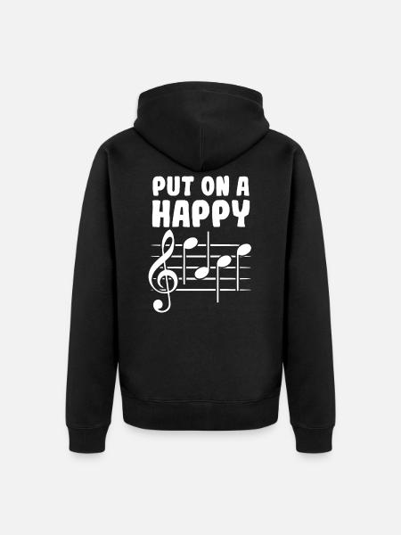 Put On A Happy Face - Unisex Premium Organic Zip Hoodie - black