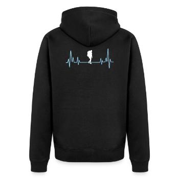 Backpacking Present For Your Toddler - Unisex Premium Organic Zip Hoodie - black - Back - Nico (187cm)