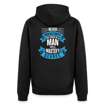 Man master graduation gift shirt - Unisex Premium Organic Zip Hoodie - black - Back - Nico (187cm)