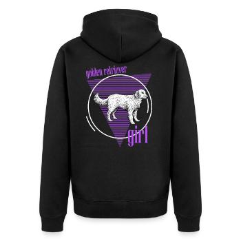 Goldenretrievers, Golden Retrievers, Golden Retrie - Veste à capuche bio Premium Unisexe - noir - Dos - Nico (187cm)