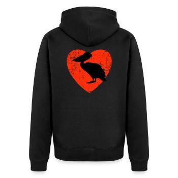 Love My Pelicans Design - Unisex Premium Organic Zip Hoodie - black - Back - Nico (187cm)