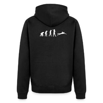 Swimming Evolution Grand Tee Shirt - Veste à capuche bio Premium Unisexe - noir - Dos - Nico (187cm)
