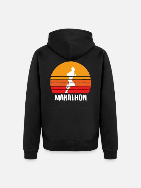Marathon Sunset - Unisex Premium Organic Zip Hoodie - black