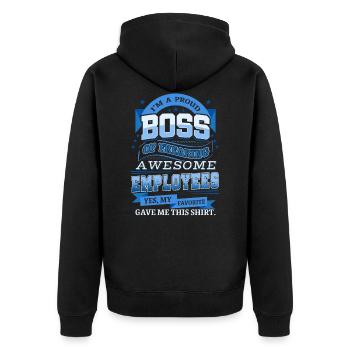 I'm a Proud Boss - Unisex Premium Organic Zip Hoodie - black - Back - Nico (187cm)