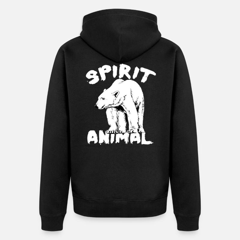 POLAR BEAR - Unisex Premium Bio Zip Hoodie - Schwarz