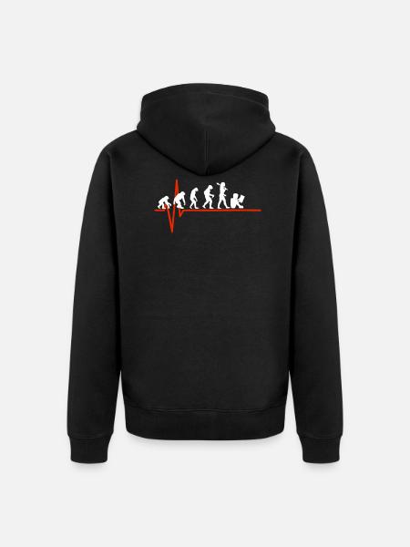 Reading Heartbeat - EVOLUTION OF READING - Unisex Premium Bio Zip Hoodie - Schwarz