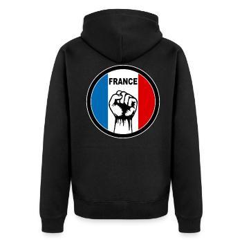 france logo - Veste à capuche bio Premium Unisexe - noir - Dos - Nico (187cm)