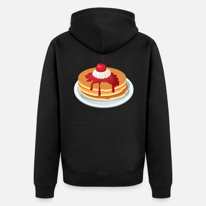 Crêpes pancakes petit déjeuner cadeau - Veste à capuche bio Premium Unisexe - noir