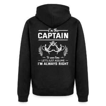 Je suis le capitaine - Veste à capuche bio Premium Unisexe - noir - Dos - Nico (187cm)