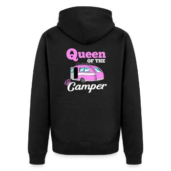 Queen Of The Camper - Unisex Premium Bio Zip Hoodie - Schwarz - Hinten - Nico (187cm)
