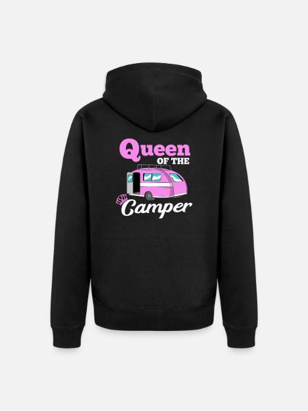 Queen Of The Camper - Unisex Premium Organic Zip Hoodie - black