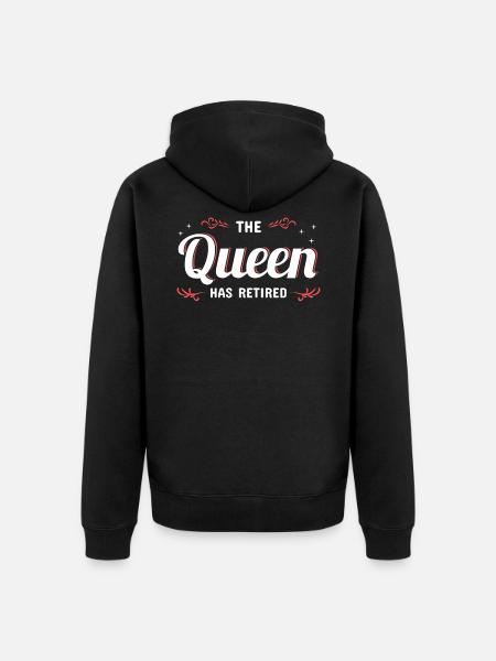 The Queen Has Retired - Unisex Premium Organic Zip Hoodie - black