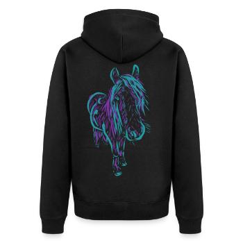 Cheval - Veste à capuche bio Premium Unisexe - noir - Dos - Nico (187cm)