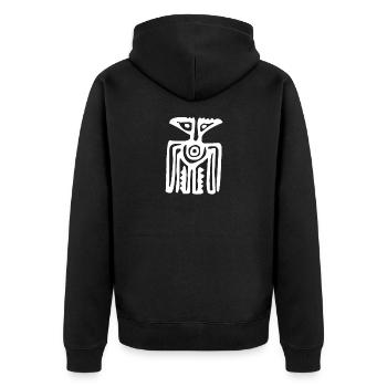 Mysterious Mayan cave painting - Unisex Premium Organic Zip Hoodie - black - Back - Nico (187cm)