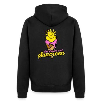 Ice, summer, sun, gift, gift idea - Unisex Premium Organic Zip Hoodie - black - Back - Nico (187cm)