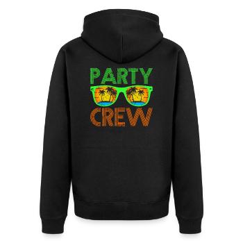Party Crew - Mallorca Celebration Holiday Shirt - Unisex Premium Organic Zip Hoodie - black - Back - Nico (187cm)