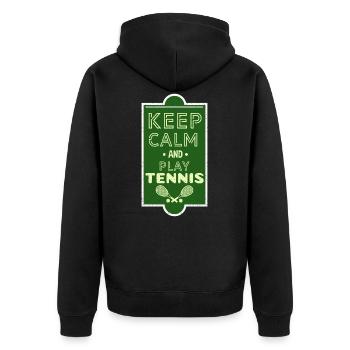 restez calme en jouant au tennis - Veste à capuche bio Premium Unisexe - noir - Dos - Nico (187cm)