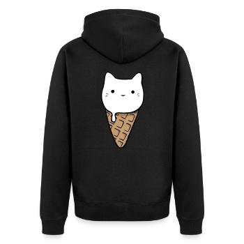 summer - Unisex Premium Bio Zip Hoodie - Schwarz - Hinten - Nico (187cm)