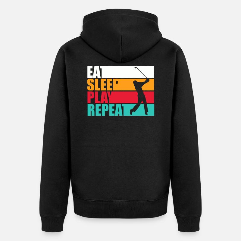 Golf - Unisex Premium Bio Zip Hoodie - Schwarz