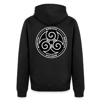 bretagne - breizh triskel 08 - Veste à capuche bio Premium Unisexe - noir - Dos - Nico (187cm)