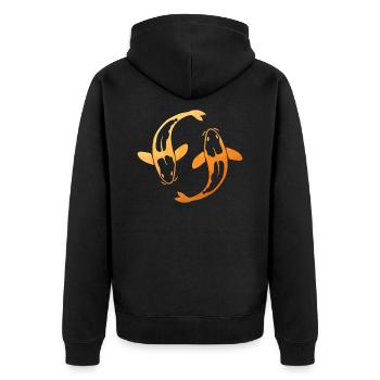 Kois - Unisex Premium Bio Zip Hoodie - Schwarz - Hinten - Nico (187cm)