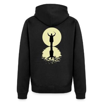 Le chef d'orchestre et la lune - Veste à capuche bio Premium Unisexe - noir - Dos - Nico (187cm)