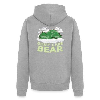 Ours Kiffen Relax Dont Care Bear - Veste à capuche bio Premium Unisexe - gris chiné - Dos - Nico (187cm)
