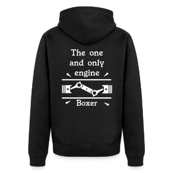 Boxer one and only - Unisex Premium Organic Zip Hoodie - black - Back - Nico (187cm)