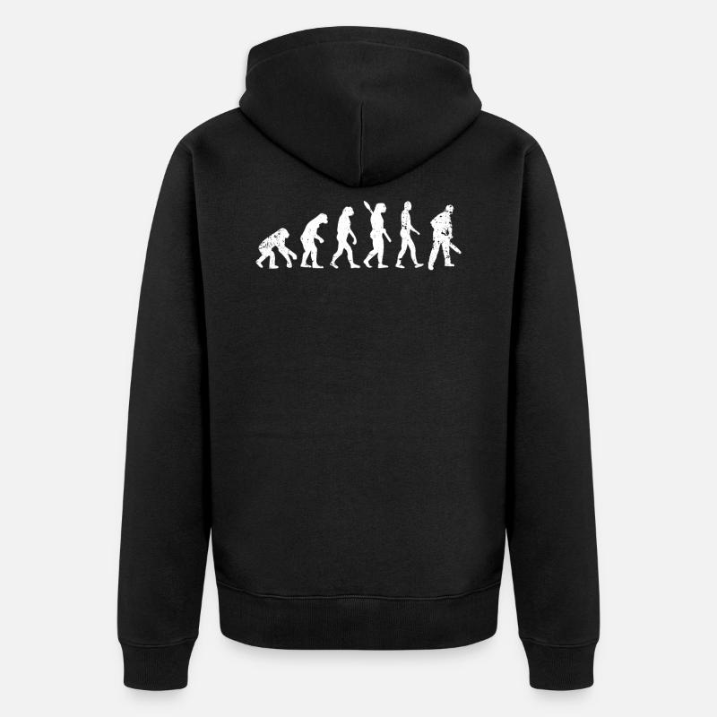 Holzfäller Evolution - Unisex Premium Bio Zip Hoodie - Schwarz