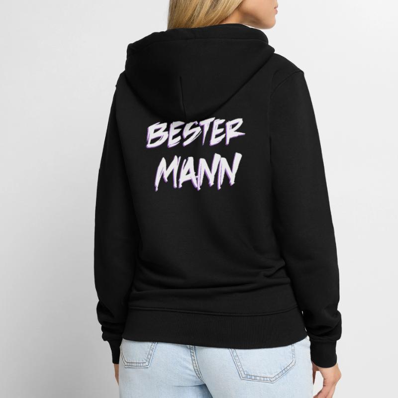 Bester Mann Unisex Premium Bio Zip Hoodie