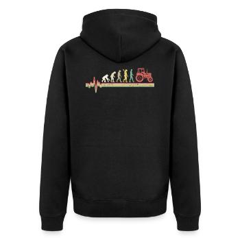 Bauer EKG Evolution Geschenkidee - Unisex Premium Bio Zip Hoodie - Schwarz - Hinten - Nico (187cm)