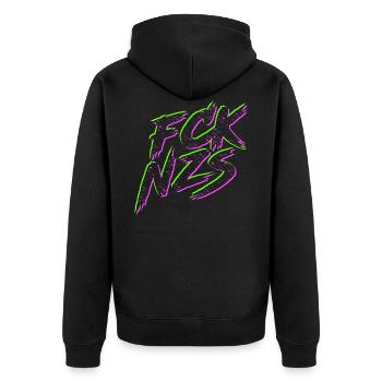 FCK NZS - Veste à capuche bio Premium Unisexe - noir - Dos - Nico (187cm)
