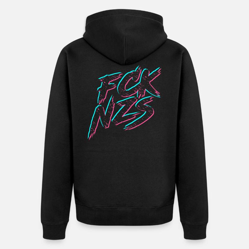 FCK NZS - Unisex Premium Bio Zip Hoodie - Schwarz