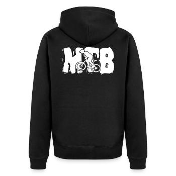 mountain bike - Unisex Premium Organic Zip Hoodie - black - Back - Nico (187cm)