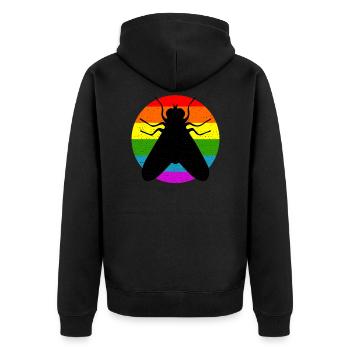 Mouche arc-en-ciel - Veste à capuche bio Premium Unisexe - noir - Dos - Nico (187cm)