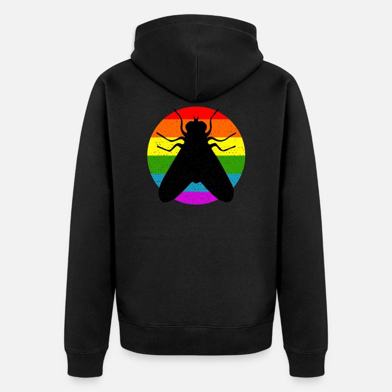 Rainbow Fly - Unisex Premium Bio Zip Hoodie - Schwarz