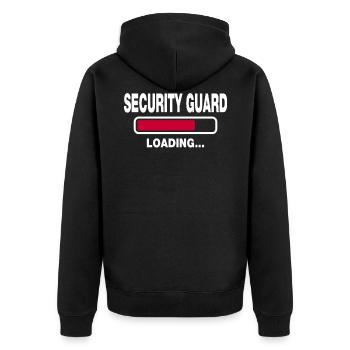 Security Guard - Unisex Premium Organic Zip Hoodie - black - Back - Nico (187cm)